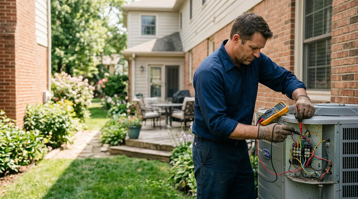 HVAC technician working near Indianola, OK